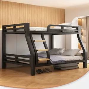 성인용 2층 침대 인테리어 철제 공간 블랙 직원 베드