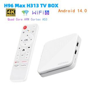 셋톱박스 H96 MAX 올위너 H313 쿼드 코어 스마트 TV 박스 안드로이드 14 2GB 8GB 16GB 와이파이6 블루투스 4K HD 구글 음성 미디어 플레이어 AV1