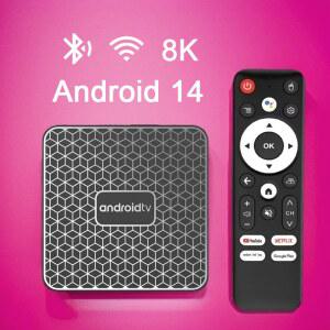 셋톱박스 안드로이드 14 TV 박스 T8S RK3518 HD 4K 8K 비디오 지원 4G 8G WiFi6 BT5 음성 리모컨 넷플릭스 유튜브 미디어 플레이어