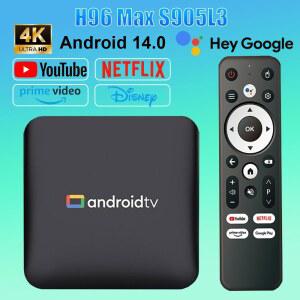 셋톱박스 TV 박스 H96 MAX S905L3 안드로이드 14 BT 리모컨 4K 쿼드 코어 미디어 플레이어 스마트 셋톱 2GB 8GB
