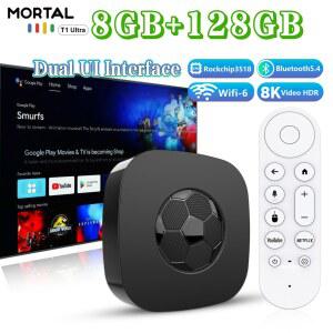 셋톱박스 안드로이드 16 스마트 TV 박스 Wifi6 BT5 음성 어시스턴트 리모컨 8GB128GB HD 넷플릭스 유튜브 지원 T1 울트라