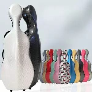 첼로케이스 하드 경량 유리섬유 스트랩 보관함 가방 섬유 튼튼한 보관 고급 악보 커버 카본