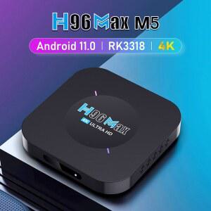 셋톱박스 H96MAX M5 안드로이드 11 TV 박스 WIFI6 8K 스마트 RK3318 디코더 265 비디오 플레이어