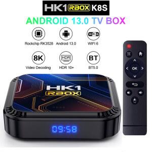 셋톱박스 스마트 TV 박스 미디어 플레이어 셋톱 HK1 RBOX K8S RK3528 안드로이드 13 쿼드 코어 록칩 8K 4K 듀얼 와이파이 4G 5G BT 4GB 32GB 64G