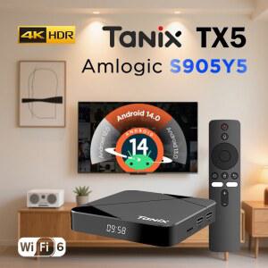 셋톱박스 TANIX TX5 TV 박스 안드로이드 14 AV1 Amlogic S905Y5 4G 32G 64G 4K 3D 비디오 Wifi6 BT5 스마트 미디어 플레이어