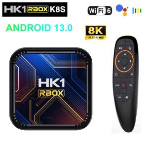 셋톱박스 스마트 TV 박스 HK1 RBOX K8S Rockchip3528 8K 4K 안드로이드 13 구글 음성 미디어 플레이어 BT 5G Wifi6 4GB 64GB 셋톱