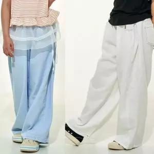 [보리보리/모데쯔]주니어 여름 데님 사이즈 절개 통바지 초등학생