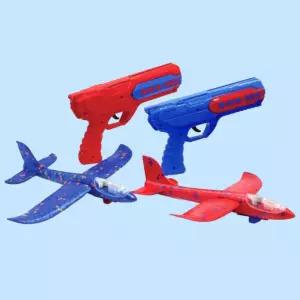 불빛 에어 글라이더건 (2개) LED 조명 발사기 장난감 글라이더 비행기 에어플레인 세트