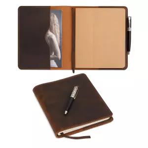 천연 가죽 노트 커버 XL 7.5x9.5인치 리필형 다이어리 수공예 플래너 케이스 여행용 노트북 보호 홀더