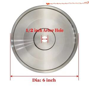 새로운 CBN 연삭 휠 직경 6인치 x 폭 1인치 1/2인치 아버 포함 HSS 연마용 다이아몬드 연삭 휠 320 그릿