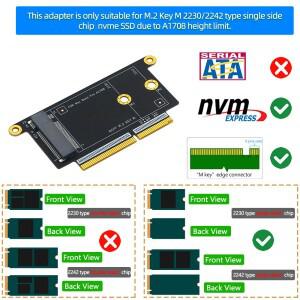 NGFF M.2 NVMe Key M 2230/2242 타입 어댑터(맥북 호환 A1708 모델용)