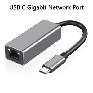 USB C to RJ45 기가비트 이더넷 LAN 어댑터 썬더볼트 3 네트워크 맥북 호환 에어델 XPS 그레이 10 1000Mbps
