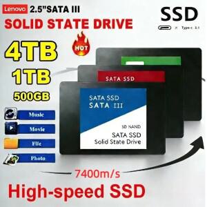 레노버 호환 2.5 SATA3 SSD 하드 드라이브 1TB 2TB 솔리드 스테이트 500GB 디스크 내장형 고속 3 HDD PC 데