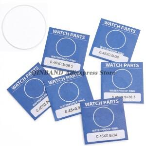 30.5-38mm 내경 0.45mm 두께 고무 시계 크리스탈 방수 O-링 수리 케이스 커버 유리 밀봉 링