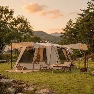 제드 캠핑 쉘터 슈퍼오토팔레스 차박 도킹 텐트 베이지