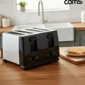 토스트기 와이드 듀얼 스테인리스 4구 토스터기 팝업 아침 식빵 베이킹 가정용