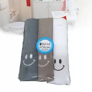 욕실용수건 스포츠타올 스마일타월 3개입 색상랜덤 수건세트