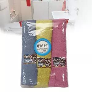 욕실용수건 스포츠타올 부엉이타월 3개입 색상랜덤 욕실수건세트