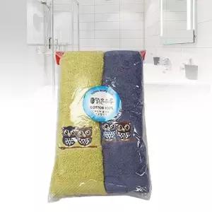 욕실용수건 스포츠타올 부엉이타월 2개입 색상랜덤 수건세트