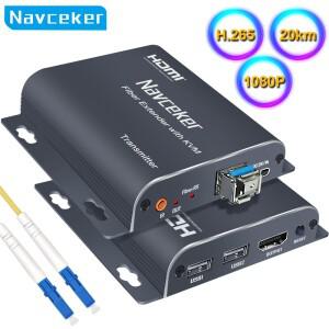 Navceker 20Km HDMI 광섬유 USB KVM 익스텐더 비디오 송수신기 LC 광케이블 마우스 키보드 PC용