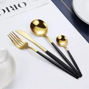 블랙 골드 티타늄 커트러리 양식기세트 6인용 기프트