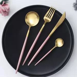 핑크 골드 티타늄 커트러리 양식기세트 6인용 기프트