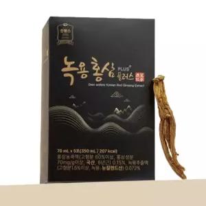 진웰스 녹용 홍삼 플러스 70ml x 30포 국내산 6년근 발효 홍삼액 홍삼 선물