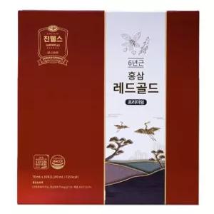 진웰스 홍삼레드골드 프리미엄 70ml x 30 파우치 국내산 6년근 발효 홍삼액 홍삼 선물