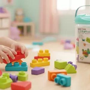 말랑 TPR 소프트블럭 블럭놀이 조립 자동차 만들기 말랑이 장난감 소독가능 (40pcs)