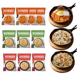 한우물 볶음밥 베스트 3종 10봉 세트 (김치4개+새우3개+햄야채3개)