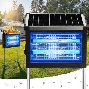 태양광 벌레 재퍼 야외 실외 및 실내용 4500V 모기 1/2에이커 커버리지 무선 충전식 전기 플라이 뒷마당