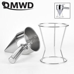 DMWD 타코야키 니들 소스병 디스펜서 스테인레스 스틸 문어볼 필러 수동 반죽 분리기 계란 블렌더 베이킹