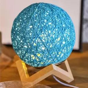 [Deco] 블루 분리형 USB 달 라탄 무드등 조명 수면등