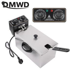 4L 전기 딥 프라이어 스테인리스 스틸 핫팟 온도 조절 튀김기 치킨 프렌치 타이머