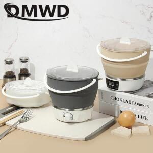 110V/220V 실리콘 접이식 전기 주전자, 프라이팬, 수프 스튜 쿠커, 핫팟, 보일러, 여행용 휴대용 음식