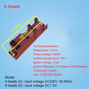 AC 220V 1.5V 가스레인지 펄스 안전 효율적인 점화기 4단자 4구 연결 유럽식 오븐 스토브