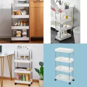 [생활] 스틸봉 이동식 4단 틈새선반 수납선반 폭22cm 침대