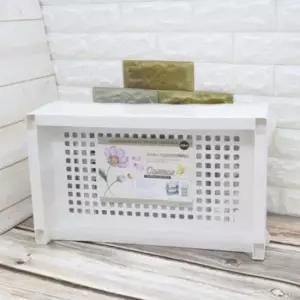 [생활] 와이드 선반 수납 다용도 선반 3단 플라스틱 화이트 수납 조립식