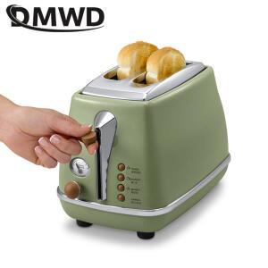 레트로 스타일 전기 토스터 뚜껑 포함 6단계 스테인리스 스틸 베이글 빵 오븐 샌드위치 트레이 해동 재가열