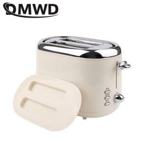 전기 토스터 스테인레스 스틸 빵 그릴 자동 베이킹 도구 2 조각 샌드위치 아침 식사 먼지 커버