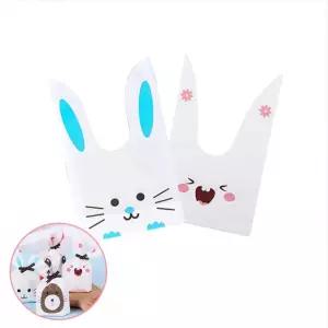 어린이집 답례품 토끼 포장지 베이킹 쿠키 선물 봉투 9.5x18cm 50P