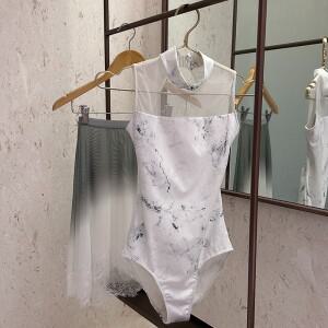 스탠드업 칼라 발레 레오타드 체조 댄스웨어 여자 요가 점프수트 발레리나 연습복 댄스