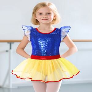 소녀 프릴 슬리브 발레 스커트 레오타드 공주 댄스 투투 드레스 발레리나 댄스웨어  의상