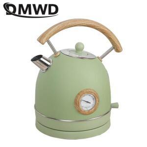 1.8L 레트로 스테인리스 스틸 전기 주전자 온도계 포함  가열 자동 티포트 물 끓이기 차 커피 히터