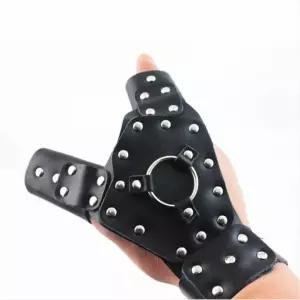 서바이벌 사격용 새총 손보호대 가죽 손등 보호 장갑 전문가용 블랙 지지대