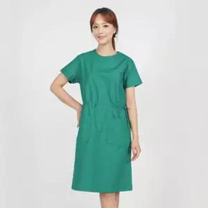 간호사 반팔 원피스 초록색 면 수술복 스크럽 격리가운 종합병원 포