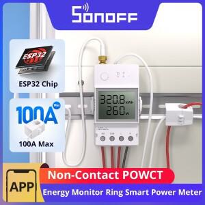 SONOFF POWCT 링 스마트 파워 미터 ESP32 칩 비접촉 100A 에너지 모니터 제어는 Alexa IFTTT와 함께 작동합