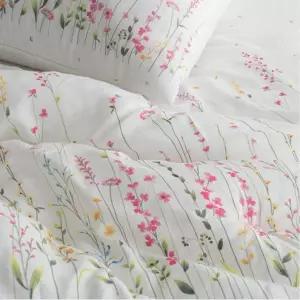 침구세트 화이트 꽃무늬 스프레드 싱글 S 줄누비 이불세트