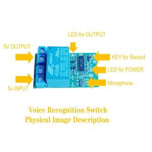 (EJ5)음성 인식 스위치 5V(녹음 제어용)는 어떤 언어 명령도 녹음할 수 있습니다.
