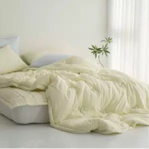 차렵이불세트 싱글 침구 옐로우 리본 자수 패드 베개 커버 침구세트